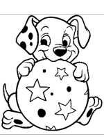 A coloring page of 101 dalmatians